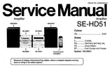 TECHNICS SE-HD51 STEREO AMPLIFIER SERVICE MANUAL INC CONN DIAGS SCHEM DIAGS PCB'S WIRING CONN DIAG BLK DIAG AND PARTS LIST 31 PAGES ENG