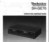 TECHNICS SH-GE70 STEREO GRAPHIC EQUALIZER OPERATING INSTRUCTIONS INC CONN DIAGS AND TRSHOOT GUIDE 12 PAGES ENG