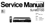 TECHNICS SJ-MD100 MINIDISC DECK SERVICE MANUAL INC CONN DIAG SCHEM DIAGS PCB'S WIRING CONN DIAG AND PARTS LIST 60 PAGES ENG