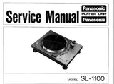 TECHNICS SL-1100 DIRECT DRIVE PLAYER SYSTEM SERVICE MANUAL INC SCHEM DIAG PCB'S TRSHOOT GUIDE AND PARTS LIST 10 PAGES ENG