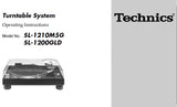 TECHNICS SL-1200GLD  SL-1210M5G TURNTABLE SYSTEM OPERATING INSTRUCTIONS INC CONN DIAGS AND TRSHOOT GUIDE 12 PAGES ENG