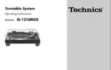 TECHNICS SL-1210M5G TURNTABLE SYSTEM OPERATING INSTRUCTIONS INC CONN DIAG AND TRSHOOT GUIDE 12 PAGES ENG