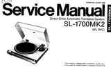 TECHNICS SL-1700MK2 (M) (MC) DIRECT DRIVE AUTOMATIC TURNTABLE SYSTEM SERVICE MANUAL INC BLK DIAG SCHEM DIAGS PCB'S AND PARTS LIST 22 PAGES ENG