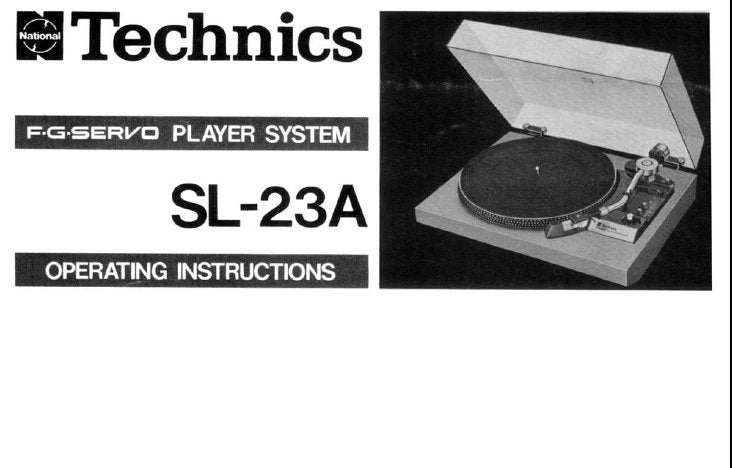 TECHNICS SL-23A F G SERVO PLAYER SYSTEM OPERATING INSTRUCTIONS 10 PAGES ENG FRANC