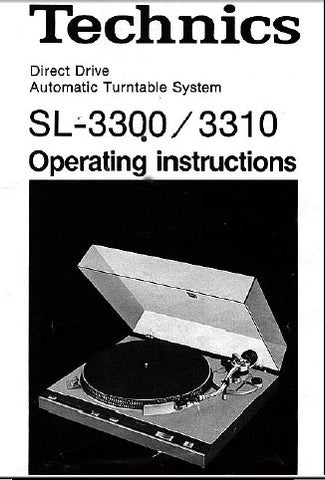 TECHNICS SL-3300 DIRECT DRIVE AUTOMATIC TURNTABLE OPERATING INSTRUCTIONS INC CONN DIAGS 12 PAGES ENG