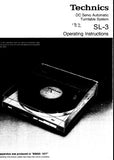 TECHNICS SL-3 DC SERVO AUTOMATIC TURNTABLE SYSTEM OPERATING INSTRUCTIONS INC CONN DIAG 10 PAGES ENG