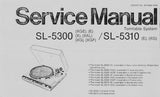 TECHNICS SL-5300 SL-5310 TURNTABLE SYSTEM SERVICE MANUAL INC SCHEM DIAG PCB'S TRSHOOT GUIDE AND PARTS LIST 19 PAGES ENG