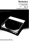 TECHNICS SL-5 DIRECT DRIVE AUTOMATIC TURNTABLE SYSTEM OPERATING INSTRUCTIONS INC CONN DIAG 10 PAGES ENG