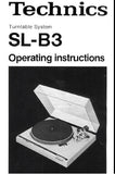 TECHNICS SL-B3 TURNTABLE SYSTEM OPERATING INSTRUCTIONS 8 PAGES ENG