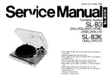 TECHNICS SL-B3 SL-B3K TURNTABLE SYSTEM SERVICE MANUAL INC TRSHOOT GUIDE SCHEM DIAG PCB'S AND PARTS LIST 13 PAGES ENG DEUT FRANC