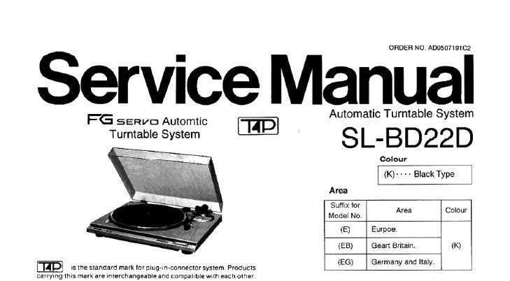 TECHNICS SL-BD2D FG SERVO AUTOMATIC TURNTABLE SYSTEM SERVICE MANUAL CONN DIAG TRSHOOT GUIDE BLK DIAG SCHEM DIAG PCB'S AND PARTS LIST 16 PAGES ENG