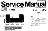 TECHNICS SL-CH505 CD PLAYER SERVICE MANUAL INC BLK DIAG SCHEM DIAGS PCB'S WIRING CONN DIAG TRSHOOT GUIDE AND PARTS LIST 18 PAGES ENG