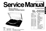 TECHNICS SL-DD33 DIRECT DRIVE AUTOMATIC TURNTABLE SYSTEM SERVICE MANUAL INC PCB'S SCHEM DIAG BLK DIAG AND PARTS LIST 11 PAGES ENG