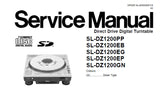 TECHNICS SL-DZ1200 SERIES DIRECT DRIVE DIGITAL TURNTABLE SERVICE MANUAL INC BLK DIAGS SCHEM DIAGS PCB'S AND PARTS LIST 98 PAGES ENG