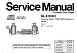 TECHNICS SL-EH780 CD PLAYER SERVICE MANUAL INC SCHEM DIAGS PCB'S WIRING CONN DIAG BLK DIAG TRSHOOT GUIDE AND PARTS LIST 41 PAGES ENG