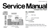 TECHNICS SL-HD505 CD PLAYER SERVICE MANUAL INC TRSHOOT GUIDE BLK DIAG SCHEM DIAG PCB'S WIRING CONN DIAG AND PARTS LIST 35 PAGES ENG