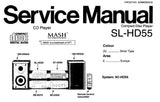 TECHNICS SL-HD55 CD PLAYER SERVICE MANUAL INC BLK DIAG SCHEM DIAGS PCB'S WIRING CONN DIAG AND PARTS LIST 32 PAGES ENG