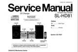 TECHNICS SL-HD81 CD CHANGER SERVICE MANUAL INC BLK DIAG WIRING CONN DIAG SCHEM DIAGS PCB'S AND PARTS LIST 50 PAGES ENG