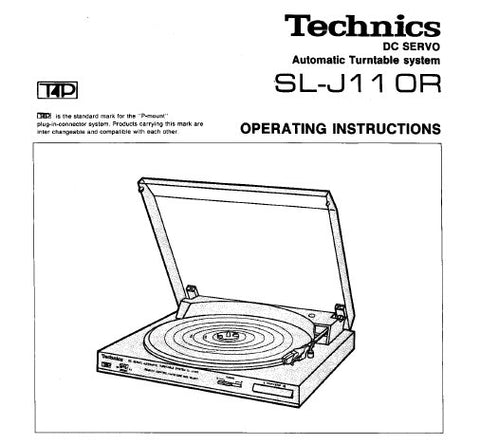 TECHNICS SL-J11 OR DC SERVO AUTOMATIC TURNTABLE SYSTEM OPERATING INSTRUCTIONS INC CONN DIAG AND TRSHOOT GUIDE 6 PAGES ENG