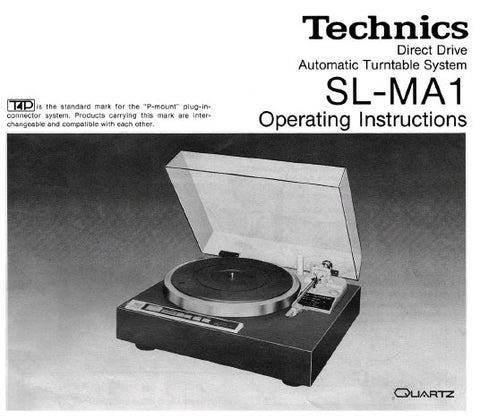 TECHNICS SL-MA1 DIRECT DRIVE AUTOMATIC TURNTABLE SYSTEM OPERATING INSTRUCTIONS INC CONN DIAG 14 PAGES ENG