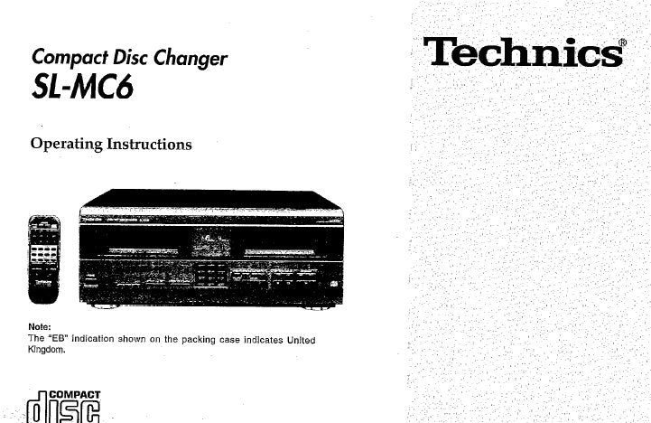 TECHNICS SL-MC6 CD CHANGER OPERATING INSTRUCTIONS INC CONN DIAG AND TRSHOOT GUIDE 24 PAGES ENG