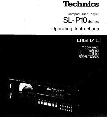 TECHNICS SL-P10 SERIES CD PLAYER OPERATING INSTRUCTIONS INC CONN DIAG AND TRSHOOT GUIDE 14 PAGES ENG