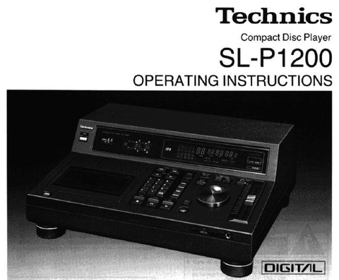 TECHNICS SL-P1200 CD PLAYER OPERATING INSTRUCTIONS INC CONN DIAG AND TRSHOOT GUIDE 28 PAGES ENG