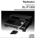 TECHNICS SL-P1300 CD PLAYER OPERATING INSTRUCTIONS INC CONN DIAG AND TRSHOOT GUIDE 30 PAGES ENG