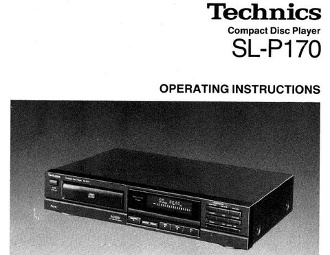 TECHNICS SL-P170 CD PLAYER OPERATING INSTRUCTIONS INC CONN DIAG AND TRSHOOT GUIDE 16 PAGES ENG