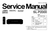 TECHNICS SL-P2000 CD PLAYER SERVICE MANUAL INC CONN DIAG BLK DIAG SCHEM DIAG PCB'S WIRING CONN DIAG AND PARTS LIST 41 PAGES ENG