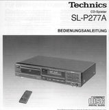 TECHNICS SL-P277A CD SPIELER BEDIENUNGSANLEITUNG MIT ANSCHLUSSE UND LISTE VON FEHLERMOGLICHKEITEN 20 SEITE DEUT