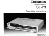 TECHNICS SL-P3 CD PLAYER OPERATING INSTRUCTIONS INC TRSHOOT GUIDE 26 PAGES ENG