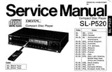 TECHNICS SL-P520 CD PLAYER SERVICE MANUAL INC TRSHOOT GUIDE PCB'S WIRING CONN DIAG SCHEM DIAG BLK DIAG AND PARTS LIST 35 PAGES ENG