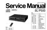 TECHNICS SL-P550 CD PLAYER SERVICE MANUAL INC PCB'S WIRING CONN DIAG SCHEM DIAG BLK DIAG AND PARTS LIST 48 PAGES ENG DEUT FRANC ESP