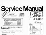 TECHNICS SL-PD349 SL-PD687 SL-PD887 SL-PD888 CD CHANGER SERVICE MANUAL INC SCHEM DIAG CONN DIAG TRSHOOT GUIDE BLK DIAG PCB'S WIRING CONN DIAG AND PARTS LIST 39 PAGES ENG