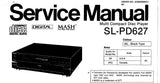 TECHNICS SL-PD627 MULTI CD PLAYER SERVICE MANUAL INC CONN DIAG TRSHOOT GUIDE BLK DIAG SCHEM DIAG PCB'S WIRING CONN DIAG AND PARTS LIST 46 PAGES ENG