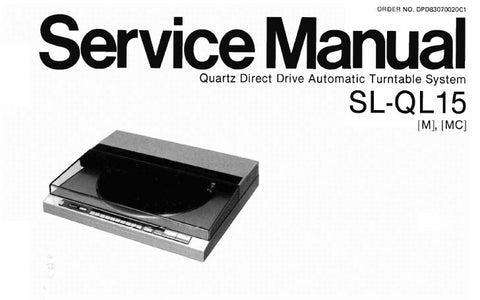 TECHNICS SL-QL15 [M] [MC] QUARTZ DIRECT DRIVE AUTOMATIC TURNTABLE SYSTEM SERVICE MANUAL INC BLK DIAG CIRC BOARD AND WIRING CONN DIAG PCBS AND SCHEM DIAG 8 PAGES ENG