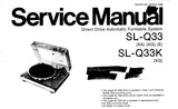TECHNICS SL-Q33 SL-Q33K DIRECT DRIVE AUTOMATIC TURNTABLE SYSTEM SERVICE MANUAL INC BLK DIAG SCHEM DIAG AND PARTS LIST 20 PAGES ENG