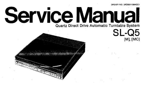 TECHNICS SL-QL5 [M] [MC] QUARTZ DIRECT DRIVE AUTOMATIC TURNTABLE SYSTEM SERVICE MANUAL INC CIRC BOARD AND WIRING CONN DIAG PCBS SCHEM DIAG BLK DIAG AND PARTS LIST 20 PAGES ENG