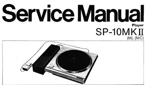 TECHNICS SP-10MKII DIRECT DRIVE TURNTABLE SERVICE MANUAL INC SCHEM DIAGS PCBS AND PARTS LIST 35 PAGES ENG