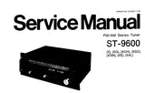 TECHNICS ST-9600 FM AM STEREO TUNER SERVICE MANUAL INC BLK DIAG SCHEM DIAG PCBS AND PARTS LIST 16 PAGES ENG