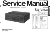 TECHNICS SU-V85A STEREO INTEGRATED AMP SERVICE MANUAL INC PCBS SCHEM DIAG AND PARTS LIST 20 PAGES ENG