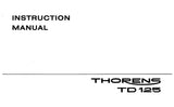 THORENS TD125MKI TURNTABLE INSTRUCTION MANUAL INC SCHEM DIAG 22 PAGES ENG