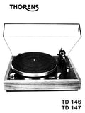 THORENS TD146 TD147 TURNTABLE SERVICE MANUAL INC PCBS SCHEM DIAG AND PARTS LIST 27 PAGES ENG DEUT FRANC