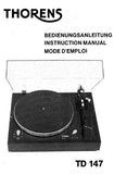 THORENS TD147 TURNTABLE INSTRUCTION MANUAL 14 PAGES ENG