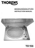 THORENS TD158 SCHALLPLATTE TURNTABLE BEDEINUNGSANLEITUNG 8 SEITE DEUT ENG