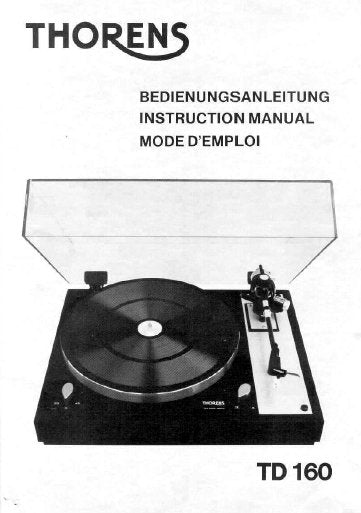 THORENS TD160MKII SUPER TURNTABLE INSTRUCTION MANUAL 28 PAGES ENG DEUT FRANC