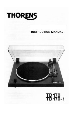 THORENS TD170 TD170-1 TURNTABLE INSTRUCTION MANUAL 10 PAGES ENG