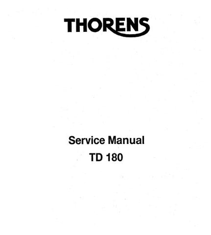 THORENS TD180 TURNTABLE SERVICE MANUAL INC SCHEM DIAG AND PARTS LIST 9 PAGES ENG DEUT