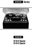 UHER 22 HIFI SPECIAL 24 HIFI SPECIAL REEL TO REEL TAPE RECORDER SERVICE MANUAL INC PCBS 17 PAGES ENG